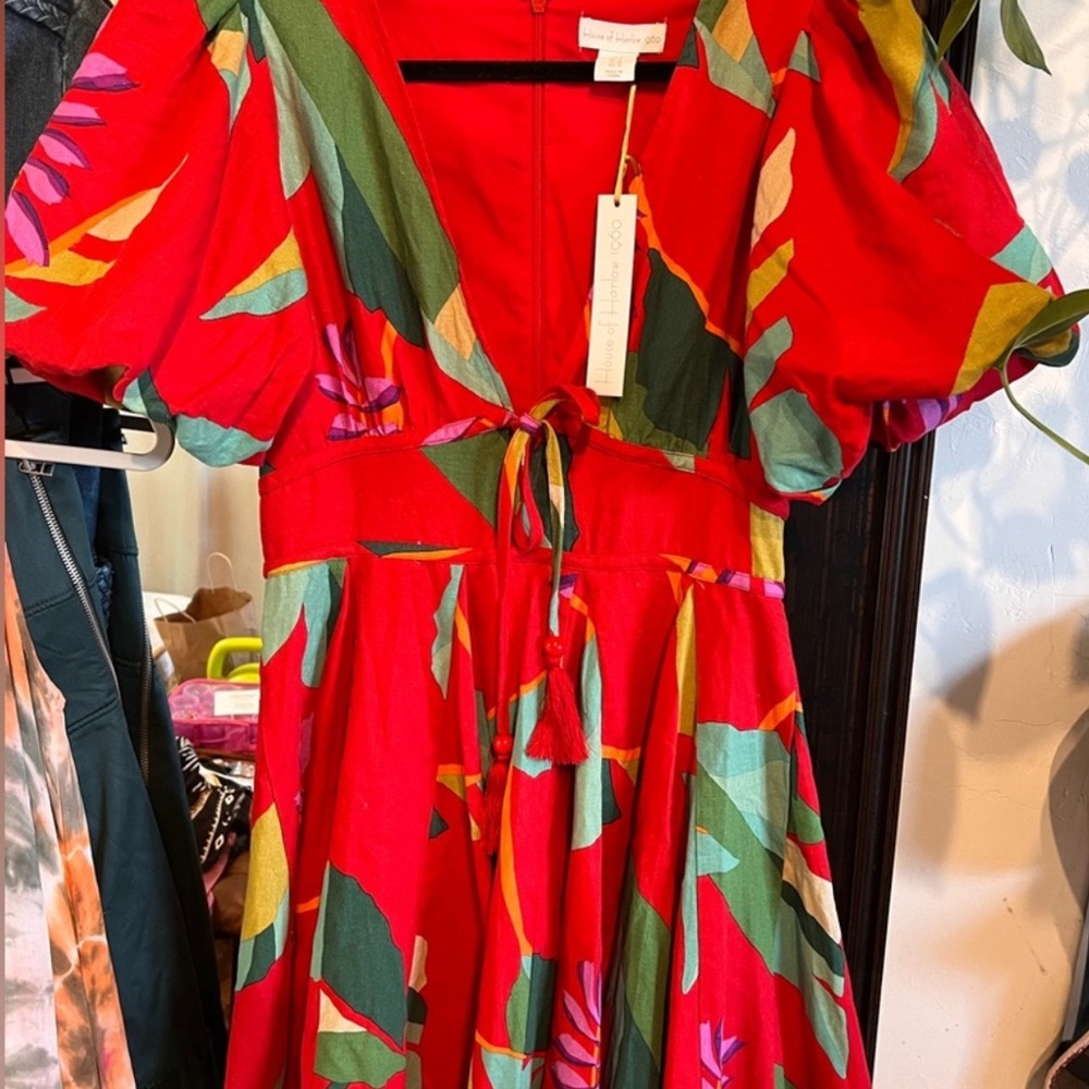 House of Harlow 1960 Red Floral Mini Dress